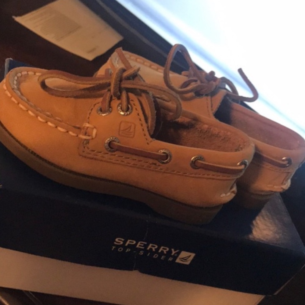 Baby Sperry’s, size 5, worn once!